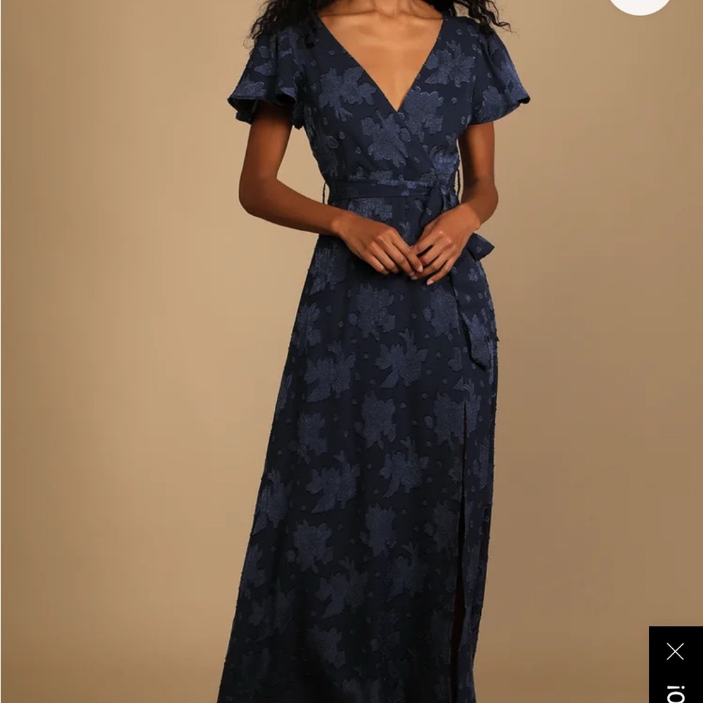 Lulu's Midnight Blue Floral Maxi Dress